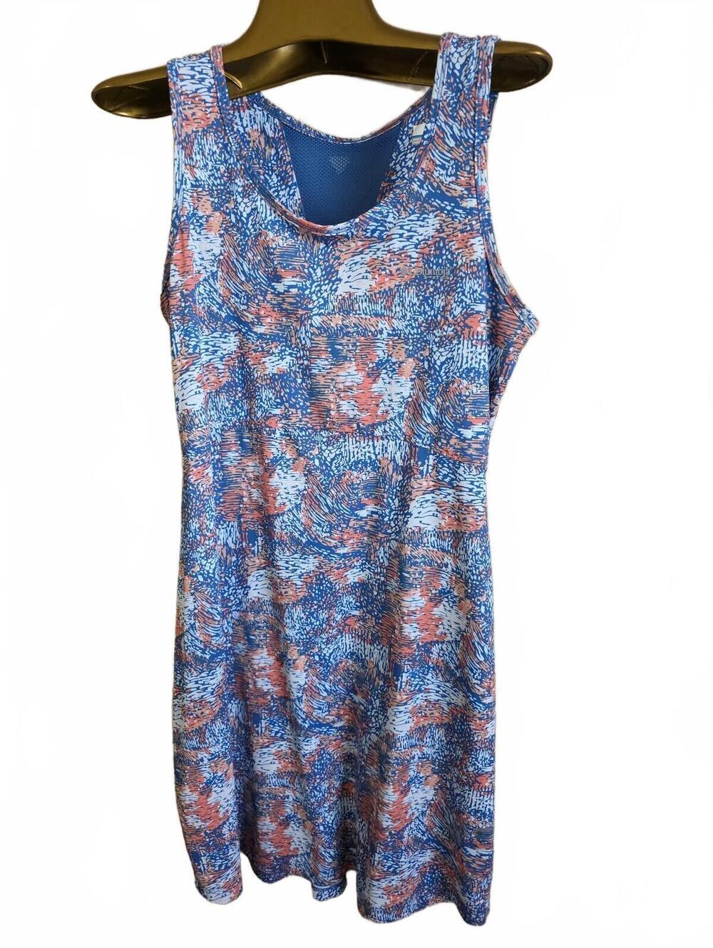 Columbia Women's Medium Sleeveless Athletic Dress, Abstract Multi-toned Print